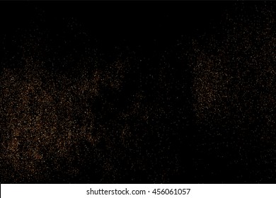 Coffee color grain texture  isolated on black background. Chocolate shades. Brown particles. Vector illustration,eps 10.