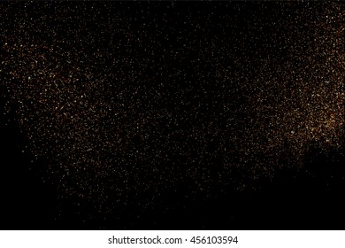 Coffee color grain texture  isolated on black background. Chocolate shades. Brown particles. Vector illustration,eps 10.