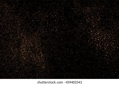 Coffee color grain texture  isolated on black background. Chocolate shades. Brown particles. Vector illustration,eps 10.