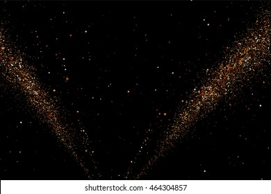 Coffee color grain texture  isolated on black background. Chocolate shades. Brown particles. Vector illustration,eps 10.