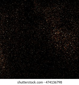 Coffee color grain texture  isolated on black background. Chocolate shades. Brown particles. Vector illustration,eps 10.