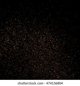 Coffee color grain texture  isolated on black background. Chocolate shades. Brown particles. Vector illustration,eps 10.