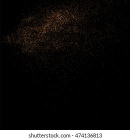 Coffee color grain texture  isolated on black background. Chocolate shades. Brown particles. Vector illustration,eps 10.
