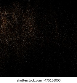Coffee color grain texture  isolated on black background. Chocolate shades. Brown particles. Vector illustration,eps 10.