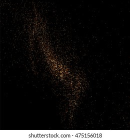 Coffee color grain texture  isolated on black background. Chocolate shades. Brown particles. Vector illustration,eps 10.