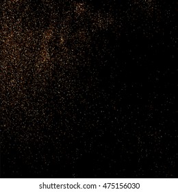 Coffee color grain texture  isolated on black background. Chocolate shades. Brown particles. Vector illustration,eps 10.