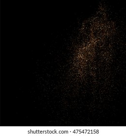 Coffee color grain texture  isolated on black background. Chocolate shades. Brown particles. Vector illustration,eps 10.