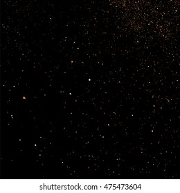 Coffee color grain texture  isolated on black background. Chocolate shades. Brown particles. Vector illustration,eps 10.