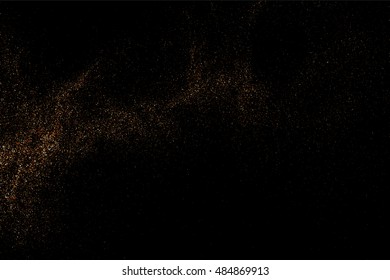 Coffee color grain texture  isolated on black background. Chocolate shades. Brown particles. Vector illustration,eps 10.