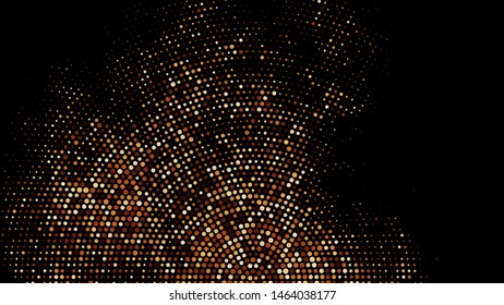 Coffee Color Halftone Dotted Backdrop. Abstract Circular Retro Pattern. Pop Art Style Background. Chocolate Shades Explosion of Confetti. Digitally Generated Image. Vector Illustration, EPS 10.  