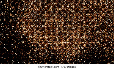 Coffee Color Halftone Dotted Backdrop. Abstract Retro Pattern. Pop Art Style Background. Chocolate Shades Explosion of Confetti. Digitally Generated Image. Vector Illustration, EPS 10.  