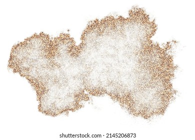 Coffee Color Halftone Texture On White Background. Modern Dotted Futuristic Backdrop.  Chocolate Shades Explosion of Confetti. Pop Art Style. Vector Illustration, Eps 10.
