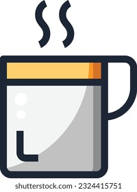 Coffee Color Line Icon - Single Icon, Vector