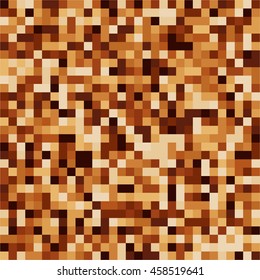Coffee color mosaic texture. Chocolate shades. Brown particles. Vector illustration,eps 10.