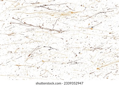 Coffee Color Paint Splatter. Texture Isolated on White Background. Chocolate Shades Confetti. Splash Silhouette. Colorful Design Elements. Vector Illustration, EPS 10.