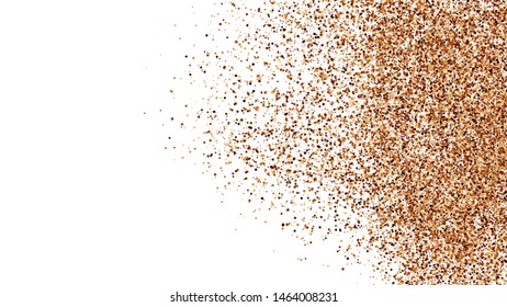 Coffee Color Polka Dot Texture Isolated on White Background. Brown Particles. Explosion Of Chocolate Shades Confetti. Vector Illustration, EPS 10.