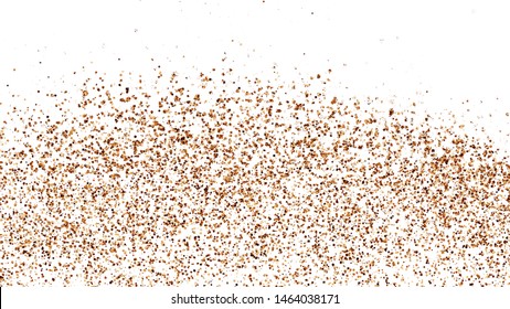 Coffee Color Texture Isolated on White Background. Brown Particles. Explosion Of Chocolate Shades Confetti. Vector Illustration, EPS 10.
