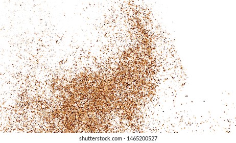 Coffee Color Texture Isolated on White Background. Brown Particles. Explosion Of Chocolate Shades Confetti. Vector Illustration, EPS 10.