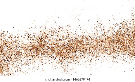 Coffee Color Texture Isolated on White Background. Brown Particles. Explosion Of Chocolate Shades Confetti. Vector Illustration, EPS 10.