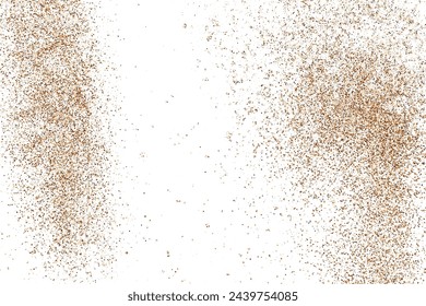 Coffee Color Texture Isolated on White Background. Brown Pattern. Chocolate Shades Confetti. Sand Abstract Backdrop. Vector Illustration, EPS 10.