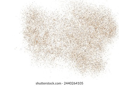 Coffee Color Texture Isolated on White Background. Brown Pattern. Chocolate Shades Confetti. Sand Abstract Backdrop. Vector Illustration, EPS 10.