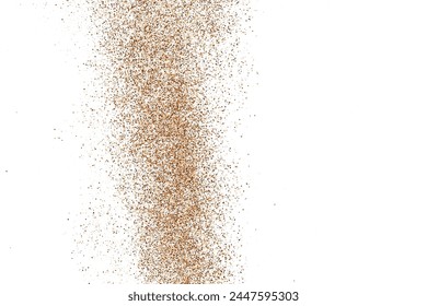 Coffee Color Texture Isolated on White Background. Brown Pattern. Chocolate Shades Confetti. Sand Abstract Backdrop. Vector Illustration, EPS 10.