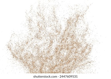 Coffee Color Texture Isolated on White Background. Brown Pattern. Chocolate Shades Confetti. Sand Abstract Backdrop. Vector Illustration, EPS 10.