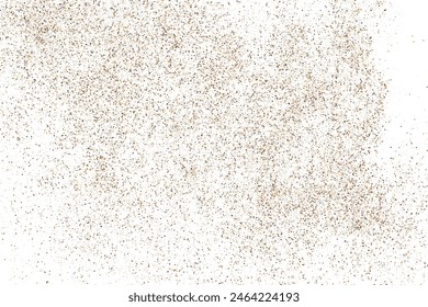 Coffee Color Texture Isolated on White Background. Brown Pattern. Chocolate Shades Confetti. Sand Abstract Backdrop. Vector Illustration, EPS 10.