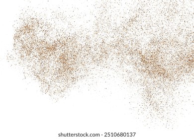 Coffee Color Texture Isolated on White Background. Brown Pattern. Chocolate Shades Confetti. Sand Abstract Backdrop. Vector Illustration, EPS 10.