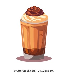 Coffee of colorful set. Cappuccino cocktail with this playful cartoon design is a visual treat that pairs perfectly with your coffee break. Vector illustration.