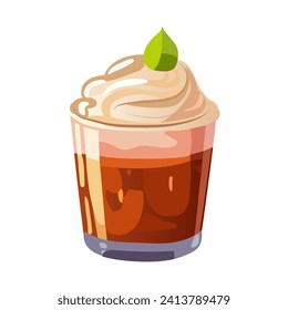 Coffee of colorful set. A playful cartoon design of a coffee mug, complete with a latte's artistic swirls. Vector illustration.