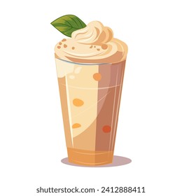 Coffee of colorful set. Presentation of the magic of coffee through the lens of this cartoon design. It's a lighthearted representation of the beloved latte. Vector illustration.