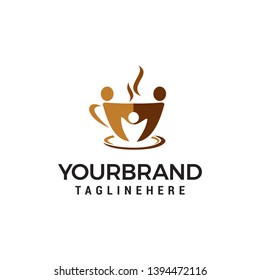coffee community logo design concept template vector
