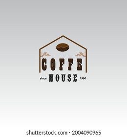 Coffee company logo in vintage and retro style. Agricultural commodity industrial factory
