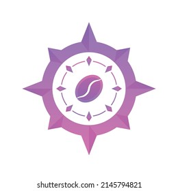 coffee compass logo design template icon