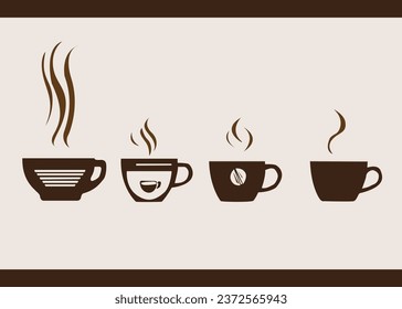 Coffee concept background cups vector with blank space