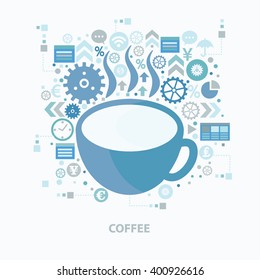 
Coffee concept design on clean background,vector