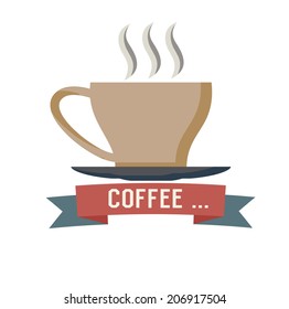 Coffee concept design,retro design on white background,clean vector