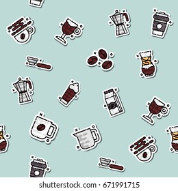 Coffee concept icons pattern