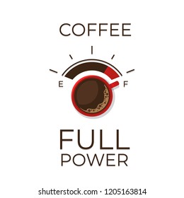 Coffee concept. Coffee power. Flat style, vector illustration. 