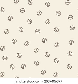 Coffee concept seamless pattern on brown background. Lined coffee grains. sketches of coffee. Pattern for textiles, wrapping paper, covers