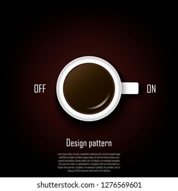 Kaffeekonzeption. Metapher für Idee. Eine Tasse Kaffee als Inklusion produktiven Arbeitstag. Design Idee Poster oder Banner. Vektorgrafik