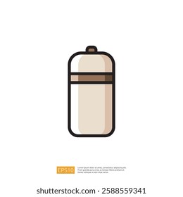 Coffee Container Icon Featuring a Minimalist Design with Cream Color and Modern Aesthetic for Lifestyle and Beverage Themes