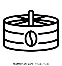 Coffee container icon. Outline coffee container vector icon for web design isolated on white background
