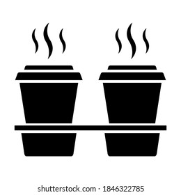 Coffee containers icon in trendy silhouette style design. Vector illustration isolated on white background.