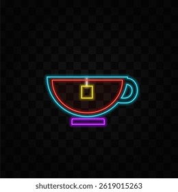 café com linha contínua. estilo neon. Café preto, cappuccino, espresso, café com leite, macchiatto, mocha, vista superior de cacau..