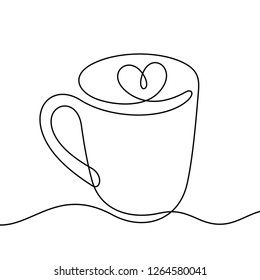 Coffee continuous line vector illustration