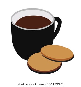 Coffee and cookie time, relax the brain.Illustration