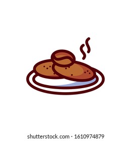 Coffee cookies design of time drink breakfast beverage shop morning store aroma and caffeine theme Vector illustration