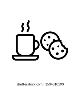 Coffee and cookies icon - vector eps 